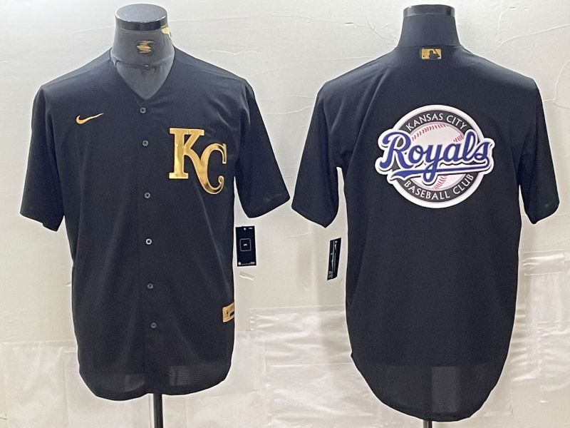 Men Kansas City Royals Blank Black gold 4 th generation Nike 2024 MLB Jersey style 4